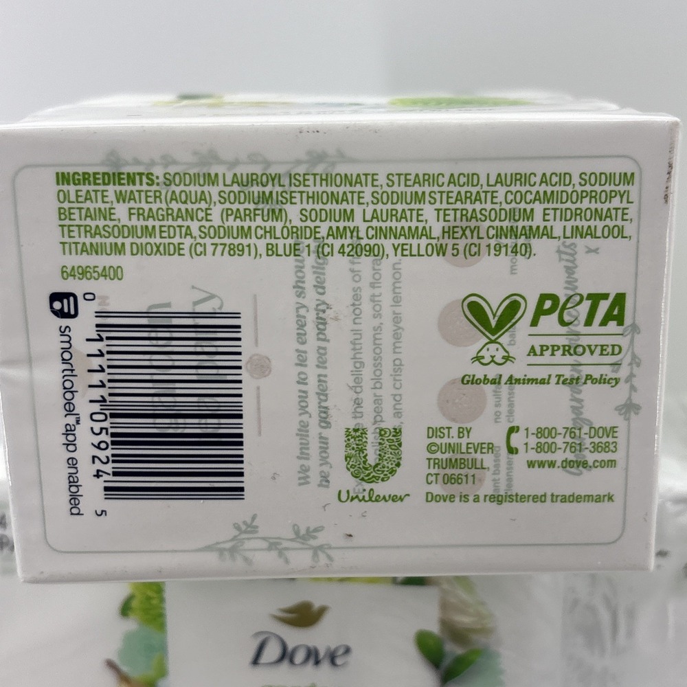 Dove Soap Garden Tea Party English Pear Blossom 4 Packs, 16 Bars, 3.75 oz Each - Picture 5 of 6